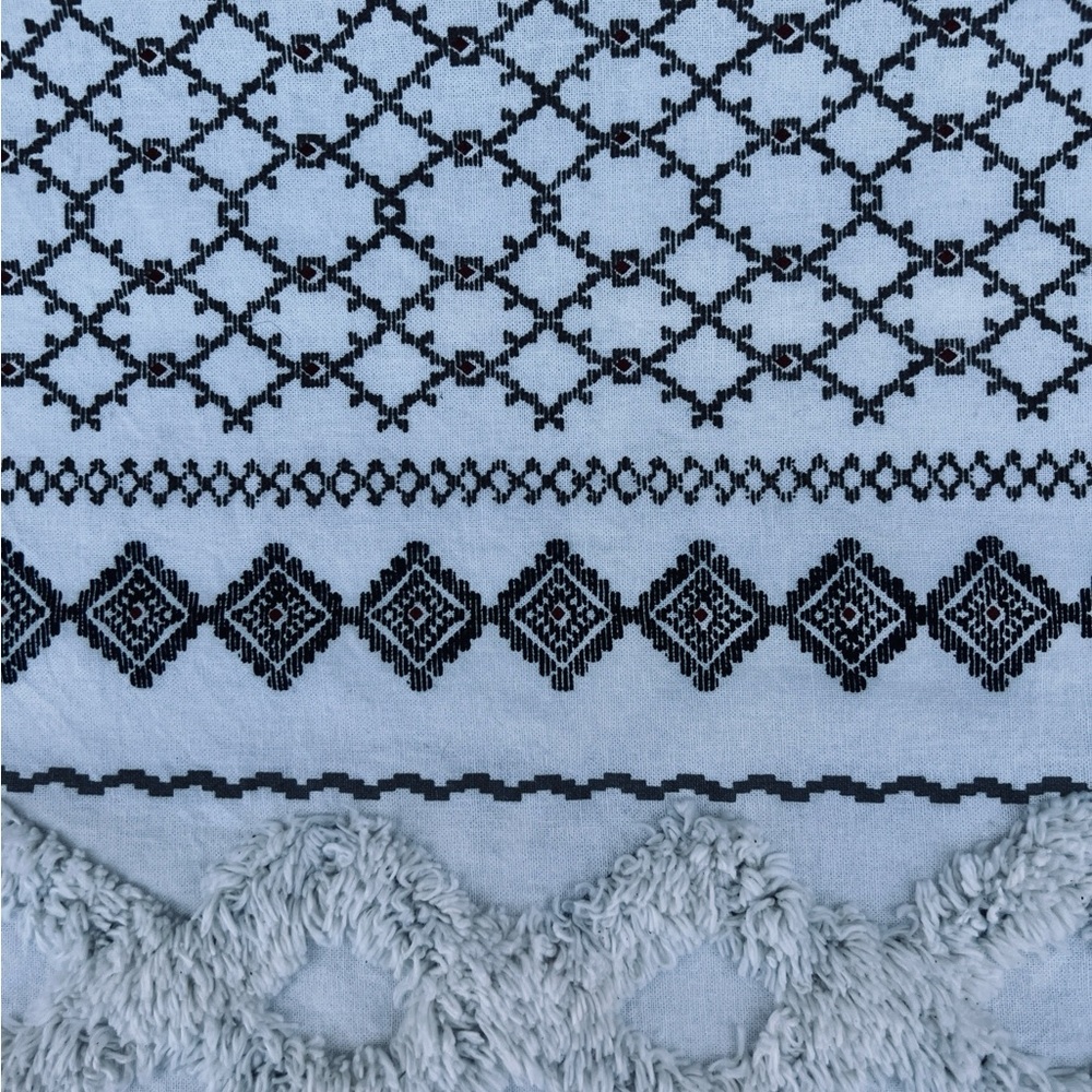 Ink & Ivy Pillow Covers Set of 3 White Black Taupe  Tufted Chenille - Picture 12 of 12